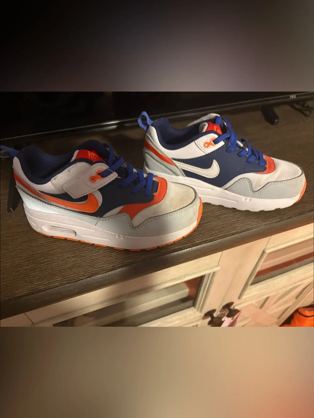 Nike Kids Blue, Orange & White Athletic Sneakers